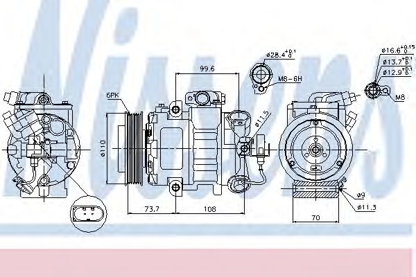 компресор кондиціонера  NISSENS 89026