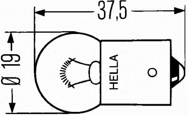 Лампа розжарювання R5W 12V 5W BA15s HELLA 8GA002071121