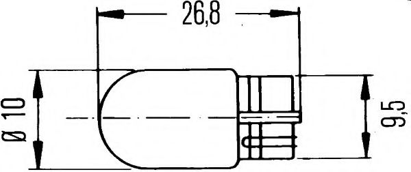 Лампа розжарювання W5W 12V 5W W 2,1 x 9,5d HELLA 8GP003594121