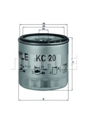 Паливний фільтр  MAHLE KC20