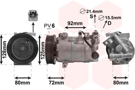 Компресор кондиціонера  VAN WEZEL 4300K489