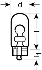 Автолампа безцокольна W5W 12V W2,1X9,5D OSRAM 2825