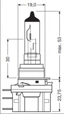 Лампа розжарювання H15 55/15W 12V  OSRAM 64176