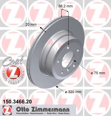 Диск гальмівний задній ZIMMERMANN 150346620